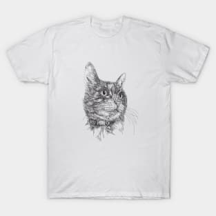 Cat draw with scribble art style T-Shirt